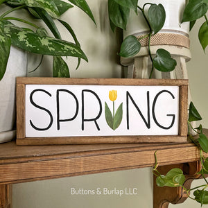 Spring sign with tulip (background and tulip choice)