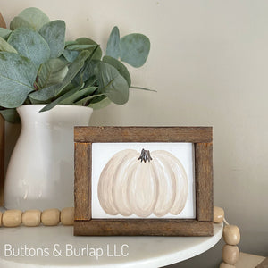 Fall pumpkin blocks, cream color, choice of size